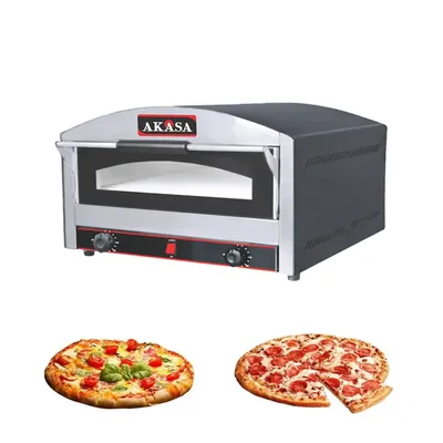 AKASA PO 45 DLX 18 x 18 x 5 Inch Stone Base Pizza Oven, 2800 W