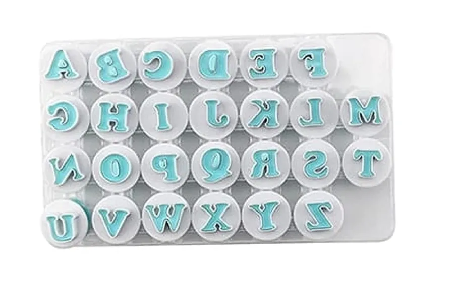 RINKLE TRENDZ 26 Pcs Push Easy Alphabet (Uppercase) Fondant, SugarPaste, Cookie Cutter (Pack of 26)