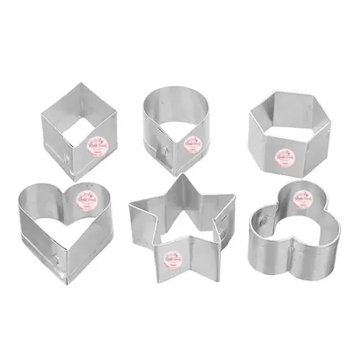 RINKLE TRENDZ Set of 6 Aluminium Cookie Cutter, Biscuit Cutter Fondant, DIY Cake