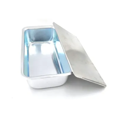 Pack of 2 Multipurpose Rectangular Aluminium Mould For Dry Cake Baking Pan With Lid (Capacity-750 g)