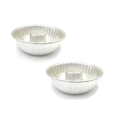 Set of 2 Aluminium Baking Bundt Volcano Ring Cake Mould for Oven (Small)
