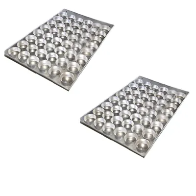 Aluminium 13 x 18 Inch, No. 6 Muffin Tray With 48 Baking Pots for Muffins, Cupcakes (Pack-2 Pcs)