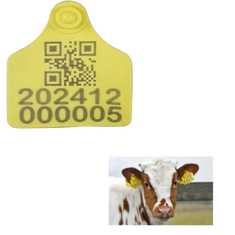 Livestock 50 PCS Numbered QR Code Animal Ear Tagger Identification ID Ear Tag For Big Size Cattle and Buffalo 35 x 45 mm