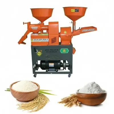 Annapurna Combined Rice & Flour Mill With 3 HP Motor & 6 Jali, 150 kg/hr Paddy & 25 kg/hr Flour