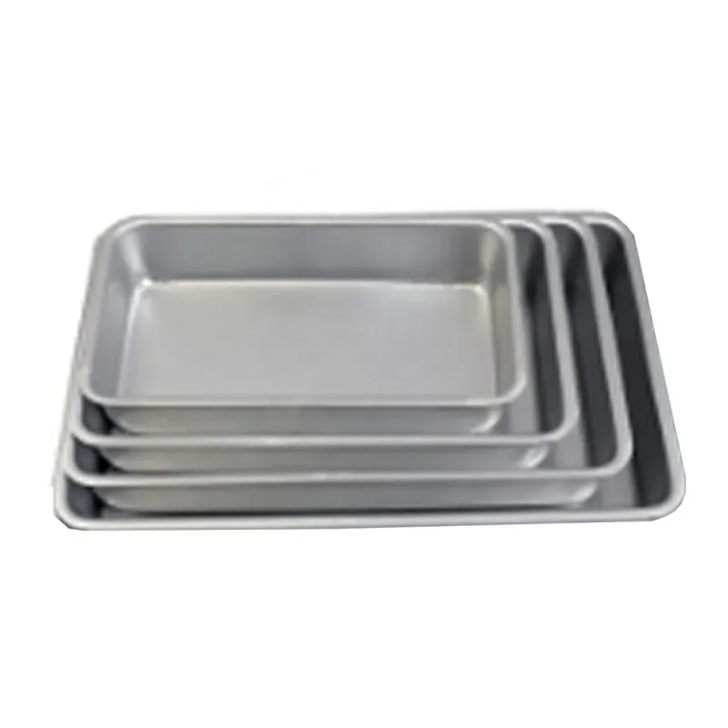 Pack of 4 Pcs 18 x 13 Inch Deep Baking Aluminium Rectangle Oven Tray