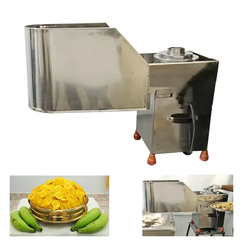 Heavy Duty 300 kg/hr Stainless Steel Banana Slicer Machine With 1 HP Motor