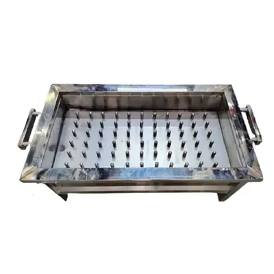 SS 24 Inch Gas Operated Barbeque Grill Machine with 8 Skewers (Weight 19.5 kg)
