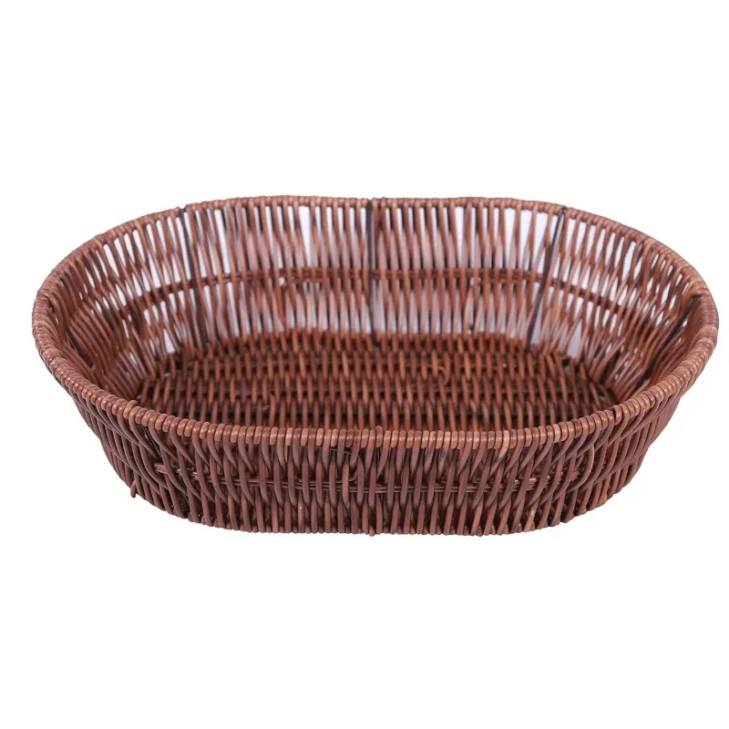 Malabar Home & Kitchen Fiber Chapati/Roti (Bread, Cake, Cup Cake) Basket for Table Serving (Shape-Oval)