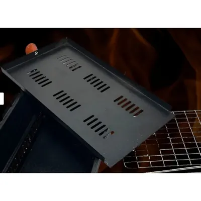 NE GRILLS 12.8 x 7.5 Inch Cast Iron Charcoal Tray for NE GRILLS Tabletop Charcoal Barbeque Grill