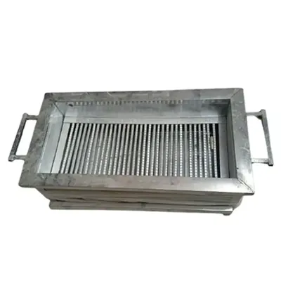 SS Portable 13 x 15 Inch Square Shape Charcoal Barbeque Grill with Both Side Handle (Size 13 X 15 inch ( 33.02‬ x 38.1‬ cm ))