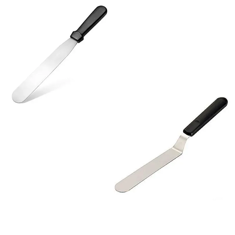 Combo Pack of Flair 12 Inch Straight and Bend Palette Knife Set for Cake Decoration (Pack of 12)