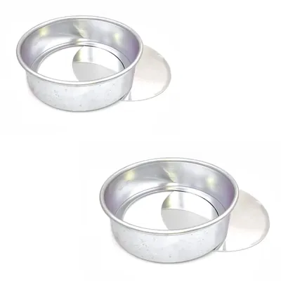 Pack of 2 Round Bottom Removable Cake Pan Mould for Oven Big Size (Size-9 Inch)