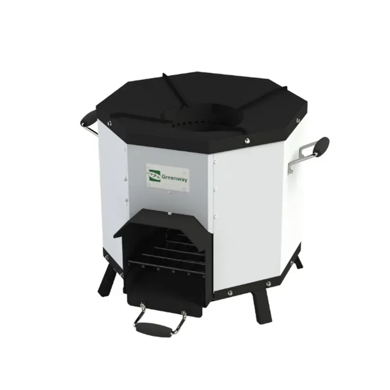 Greenway Yula Commercial Biomass Wood Stove Steel and Aluminum Body with Bakelite Handles