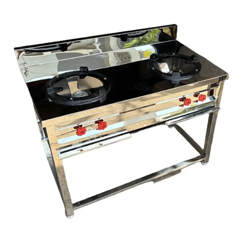 24 x 24 x 32 Inch Double Burner Biryani Dum Bhatti Stand Type, Gas Operated