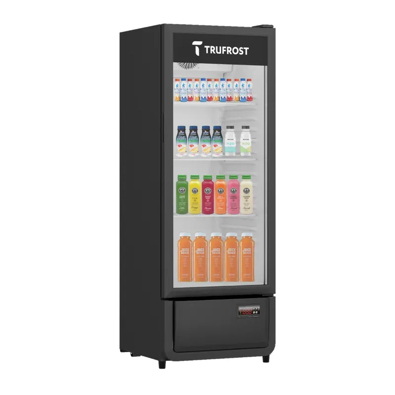 TRUFROST (Model : VC 250) Black Head Single Door Premium Visi Cooler with Black Body and Black Top Head