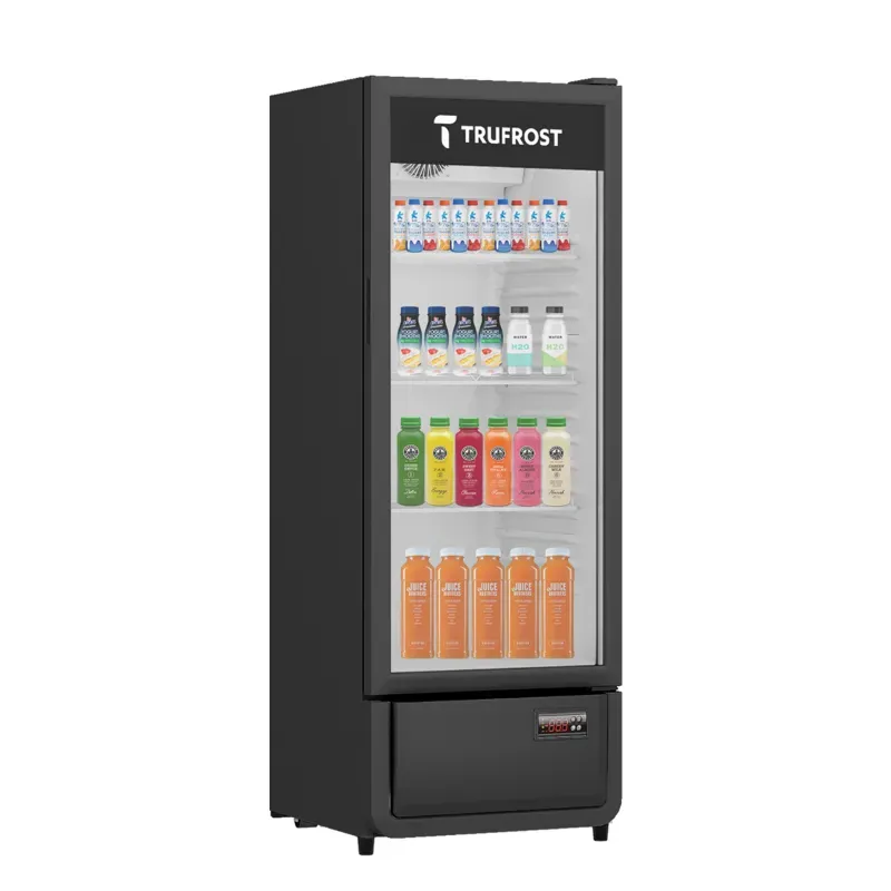 TRUFROST VC 350 Black Head Single Door Premium Visi Cooler with black body and black top head