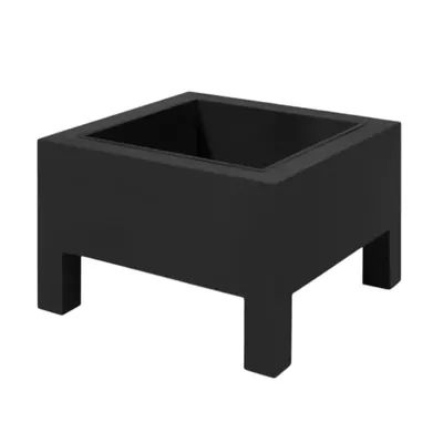 Square Metal Fire Pit with Stand, 70 cm Wide and 40 cm Height, Metal Square Black Fire Pit