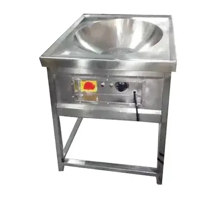 Commercial 16 Inch Square Electric Kadai Standing Type 3000 W, SS Body