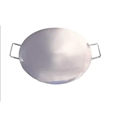 Mira Steels Commercial 16 Inch Round Tawa Platter of 3 mm Thickness, Stainless Steel Body, for Catering Purpose