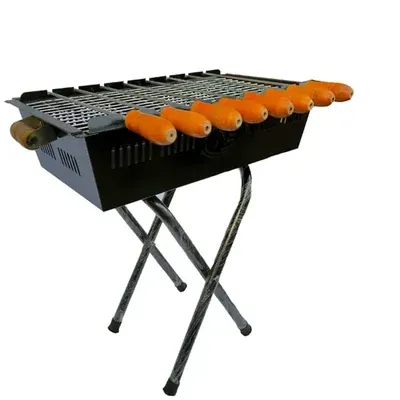 NE GRILLS 17 Inch X-stand without Top BBQ Grill Machine with 8 Skewers