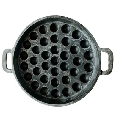 aarogyam 18 Inch 37 Pits Paniyaram Appam Cooking Pan Pure Cast Iron Even Heat Distribution