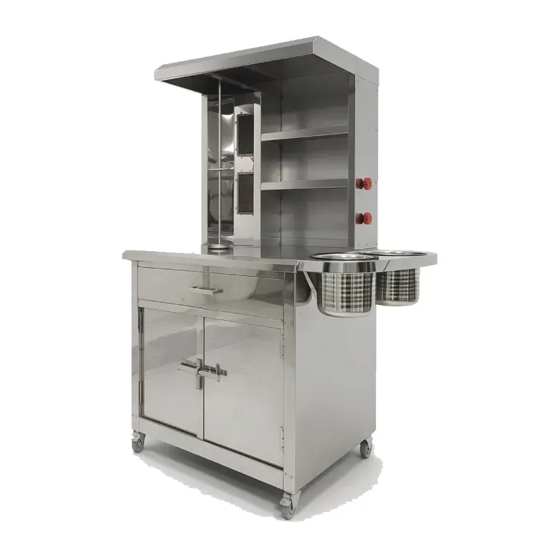 Shawarma Machine Cabinet Model, Vertical Rotisserie Grill with Enclosed Body, 116.8 x 63.5 x 160 cm
