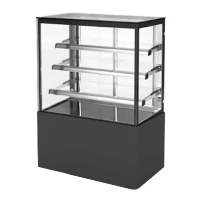 Elanpro EDC 702 F3 Stainless Steel Refrigerated Cake Showcase, Flat Glass