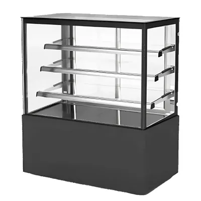 Elanpro EDC 902F3 Stainless Steel Refrigerated Cake Showcase, Flat Glass
