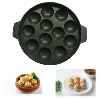 SBWG Semi-Commercial Gas Operated 12 Mould Round Shaped Paniyaram Pan