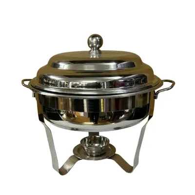 Mira Steels 9 Litre Round Regular Chafing Dish With Stainless Steel Body
