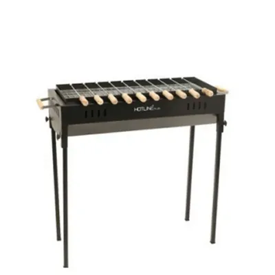 HOTLINE PLUS B15 Charcoal 15 Inch Barbeque Grill with 10 Skewers for Home Garden & Outdoor Camping