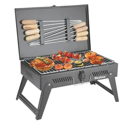 Skyline (Pack of 7) VTL-4800 Charcoal Barbeque Briefcase with 8 Skews With 1 Year Warranty