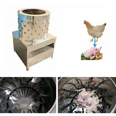 Commercial 3 Birds Chicken De-feathering Machine with 0.5 HP Crompton Motor