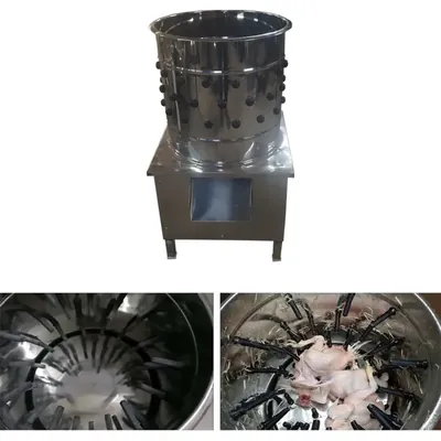 Commercial Chicken Feather Plucking/Cleaning Machine, 3 Birds, Without Motor
