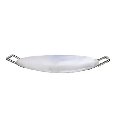 Mira Steels Steel 5 mm Round Tawa Platter with Stainless Steel Body, for Catering Purpose (Size-22 Inch Dia.)