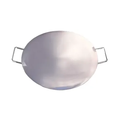 Mira Steels Steel 3 mm Round Chinese Tawa Platter With Stainless Steel Body for Catering Purpose (Size-22 Inch Dia.)