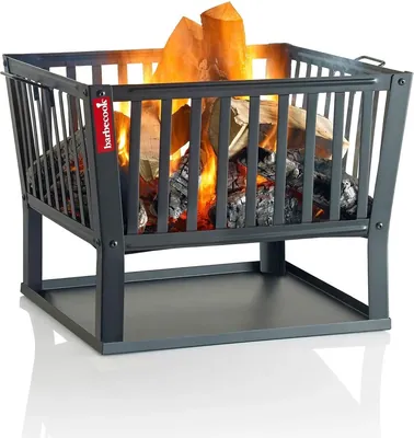 High-Heat Performance 62 x 62 x 49 cm Classic Squadra Fire Basket Made of Lacquered Steel