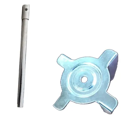 Combo Set of Aluminum Cutter (Phool) and Mild Steel Stirring Rod for Heavy Duty Madhani Machine
