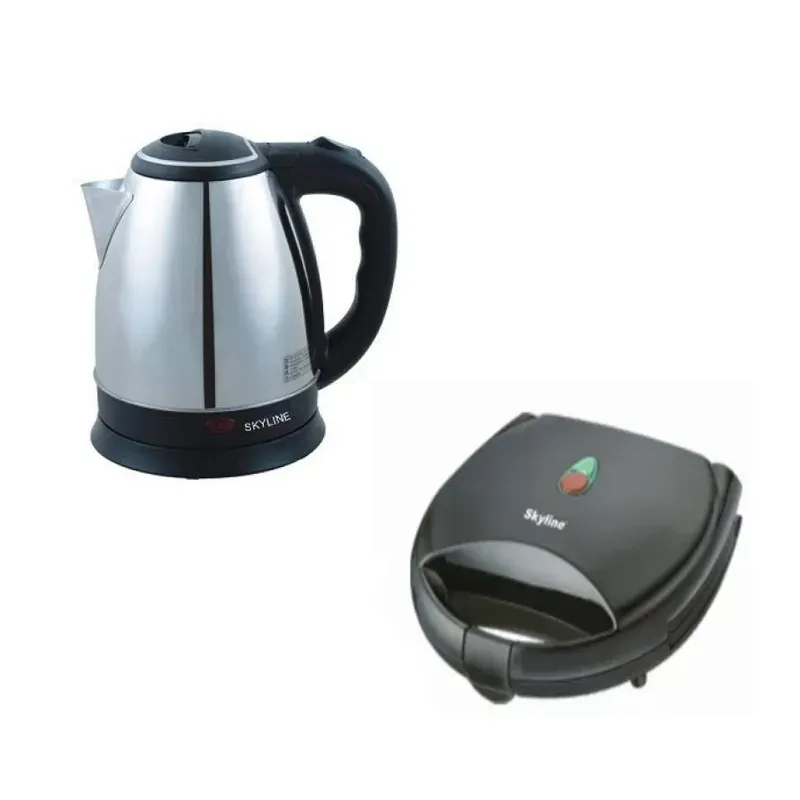Skyline Breakfast Set with Electric Kettle and Sandwich Maker Combo