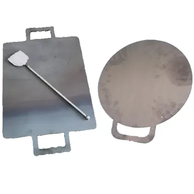 SBWG Combo of Round and Rectangle Iron Tawa with Free Palta for Dosa, Roti