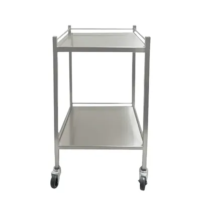 SS 16 x 16 x 29 Inch, 2 Tier Commercial Heavy Duty Food Rolling Cart with Wheels for Kitchen, Restaurant