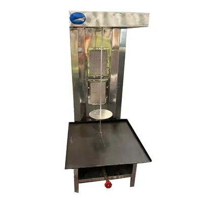 Commercial Stainless Steel Gas Operated Shawarma Machine with Rotating Rod