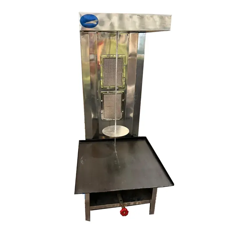 Commercial Stainless Steel Gas Operated Shawarma Machine with Rotating Rod
