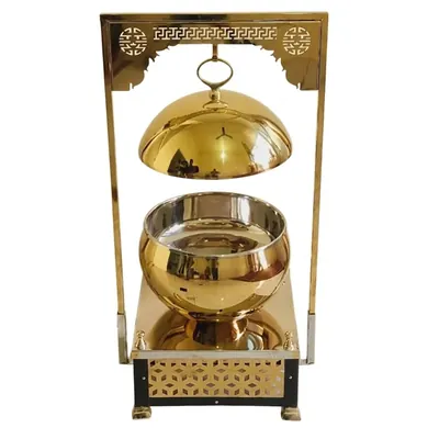 8 Litre Commercial Kitchen Buffet Catering Stainless Steel Golden PVD Matka Chafing Dish