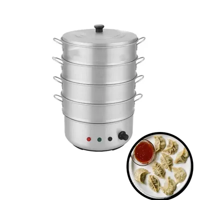 11 Inch Electric Operated 4 Tier Momo without Tap, Rice, Corn Steamer For Commercial Use