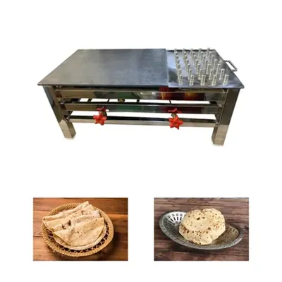 Heavy Duty Stainless Steel 2 Knob Commercial Roti Bhatti (Weight 21 kg)