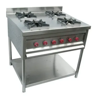 High Volume Commercial Four Square Burner Range 36 x 36 x 30 Inch For Commercial Kitchen