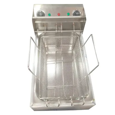 Commercial 16 Litre 26 x 14 x 11 Inch Stainless Steel Electric Deep Fryer Machine With Dual Temperature Controller