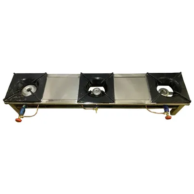 Commercial 60 x 13 Inch Stainless Steel 3 Burner Range