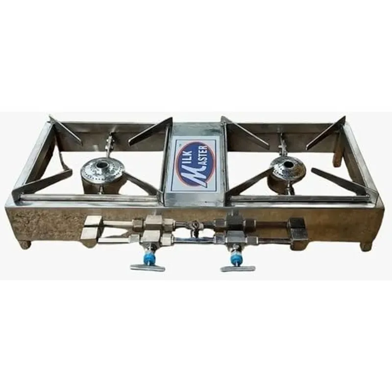 MILK MASTER Double Burner Biogas Stove, 30 cm x 60 cm, Stainless Steel